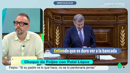 Maestre, tras el choque entre Feijóo y López: "No creo que el padre de Feijóo se sintiera decepcionado, no creo que nunca esperara nada más de él que ser así de ruin" El líder popular ha nombrado al padre del socialista durante una intervención este miércoles en el Congreso de los Diputados, algo que ha enfadado a Patxi López.