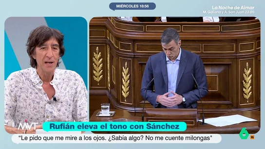 Benjamín Prado entiende el enfado de Sánchez: "Se le ha deshumanizado de una manera salvaje como no he visto nunca" Benjamín Prado reflexiona sobre el tono de Pedro Sánchez hoy en el Congreso y asegura que "tiene derecho a estar enfadado y defenderse", pero también que tendría que haber dado "alguna explicación más creíble que el 'yo no me enteraba'".