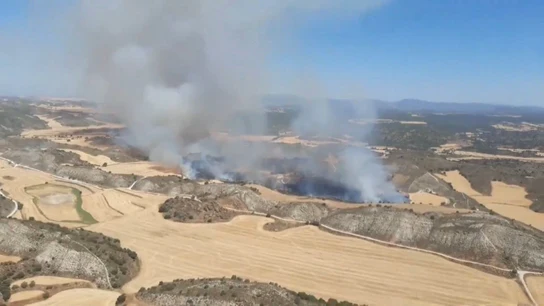 Un incendio forestal en Tamarite (Huesca) obliga al desalojo de dos núcleos urbanos Un incendio forestal en Tamarite (Huesca) obliga al desalojo de dos núcleos urbanos