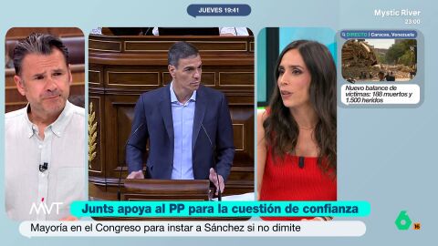 Pilar Velasco reflexiona sobre los movimientos de Junts, que un d&iacute;a apoya al PP para una cuesti&oacute;n de confianza en el Congreso, mientras el d&iacute;a antes deciden no votar para lo mismo en el Senado.