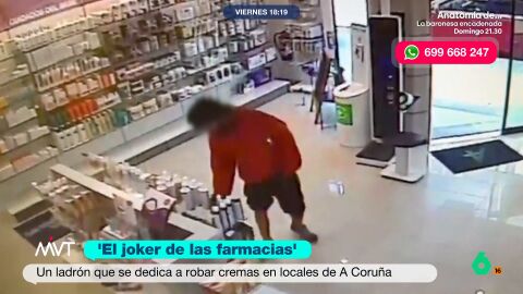 'El joker de las farmacias' en pleno robo