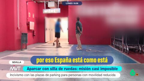 Pablo Tovar y Luis Calero ponen en evidencia a un repartidor que ha aparcado en una plaza para movilidad reducida. Asegura que est&aacute; trabajando y va a tardar "menos de cinco minutos" y, a pesar de que le llaman la atenci&oacute;n, no mueve el veh&iacute;culo.