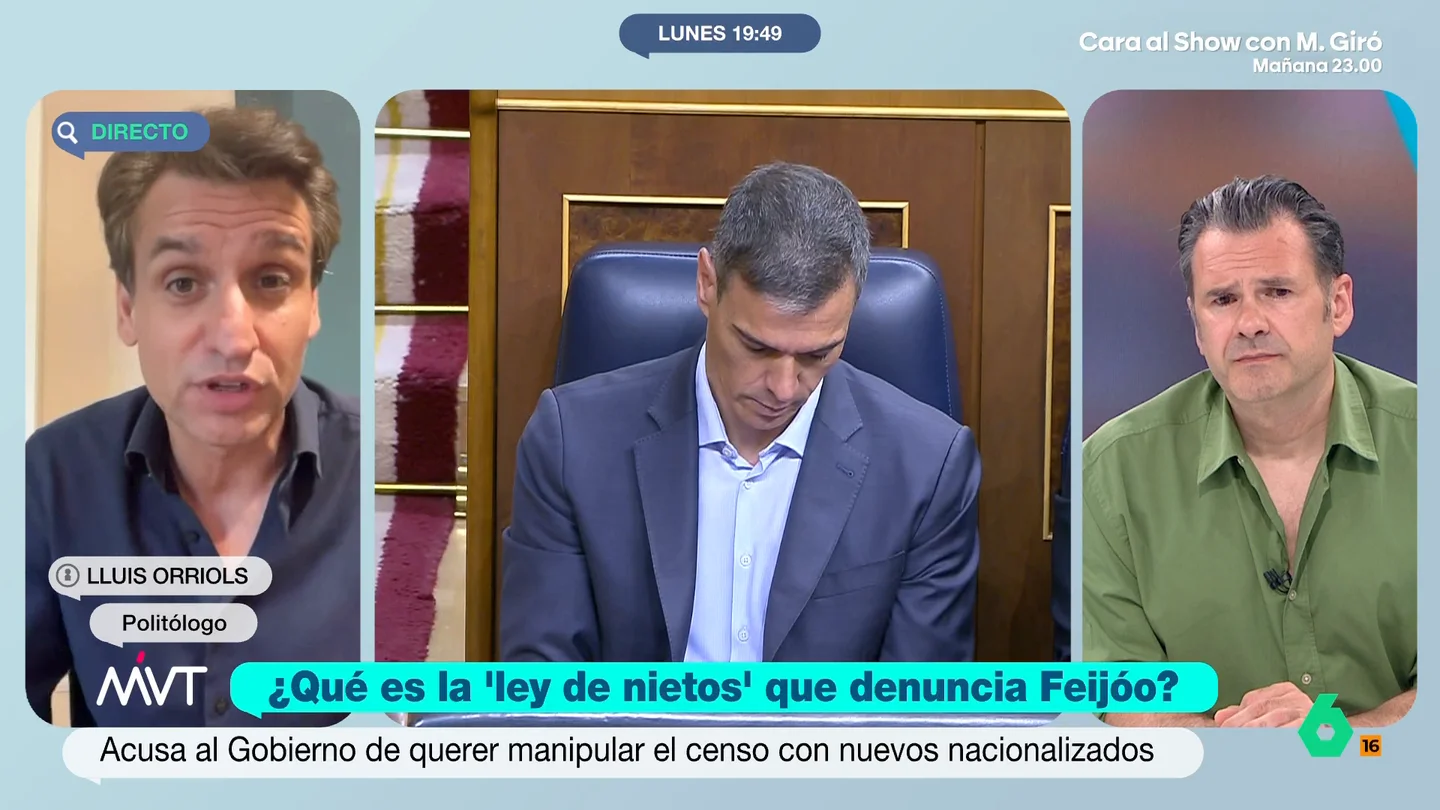 Lluís Orriols, sobre la denuncia de Feijóo a la 'ley de nietos': "Esas declaraciones son más un bulo que una realidad" El politólogo afirma que la ley electoral de 2011 "deja muy bien estipulado cómo deben asignarse estos nuevos votantes". "Le diría a la audiencia que no se sienta nerviosa por este tipo de regularización", indica, "el impacto es nulo", expone.