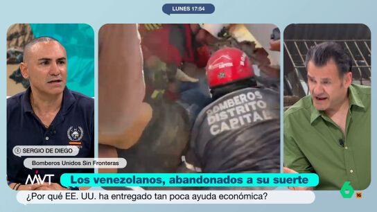 Sergio de Diego, de Bomberos Sin Fronteras, explica el periplo de los rescatistas en Venezuela: "16 horas en autob&uacute;s desde la frontera con Colombia"