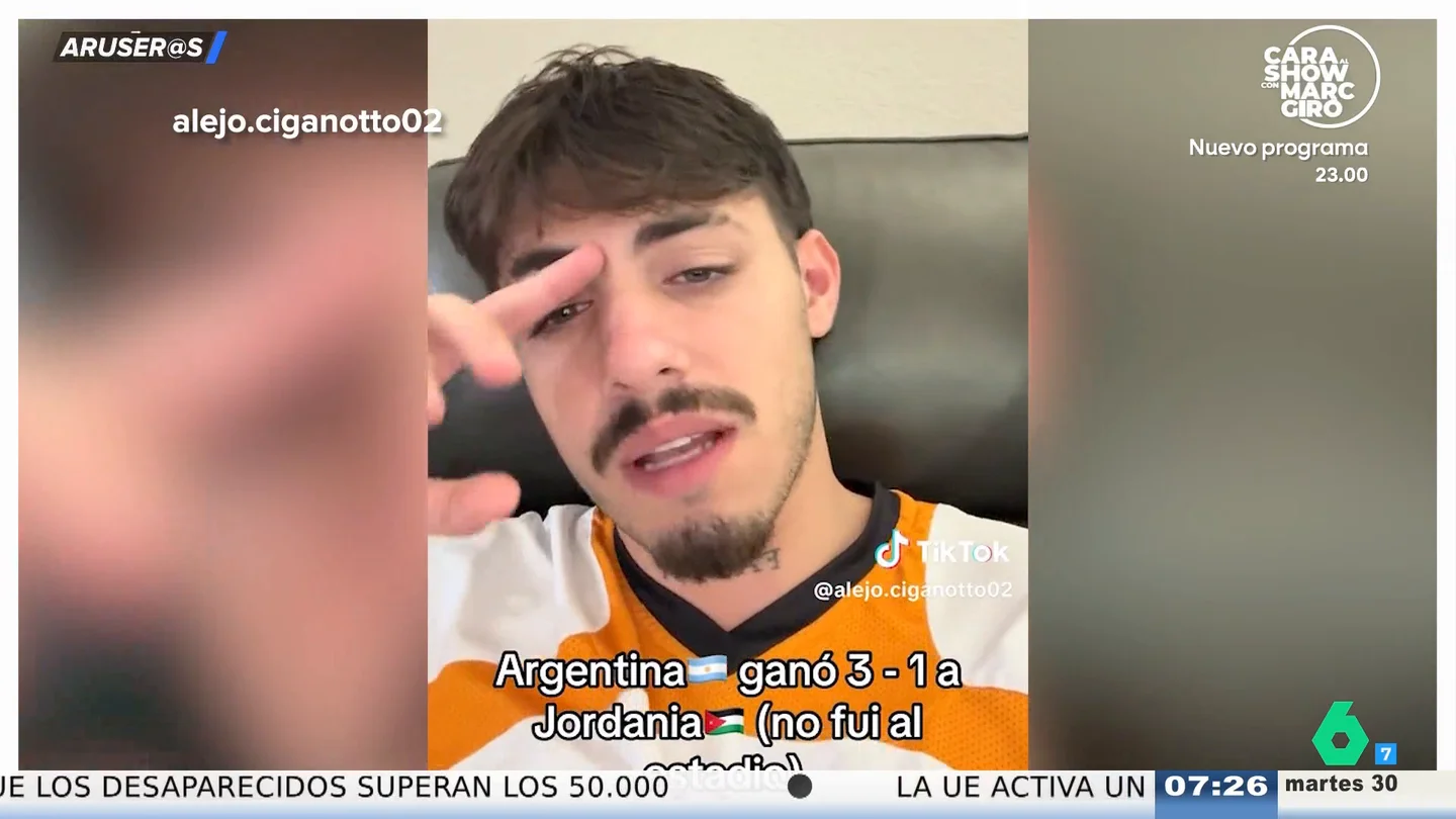 Alfonso Arús recuerda su predicción sobre el argentino que viajó a EEUU para ver el último Mundial de Messi: "Ya dije que no tendría pasta" Alfonso Arús recuerda su predicción sobre el argentino que viajó a EEUU para ver el último Mundial de Messi: "Ya dije que no tendría pasta"