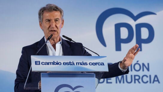 El l&iacute;der del PP, Alberto N&uacute;&ntilde;ez Feij&oacute;o, durante un acto