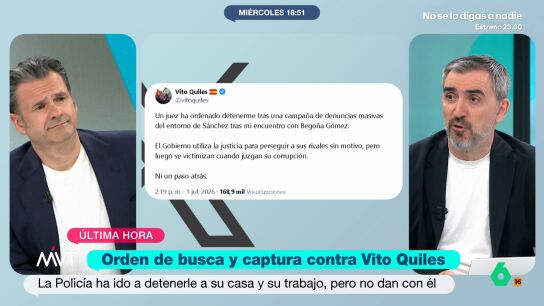 La polic&iacute;a ha acudido tanto al domicilio como al lugar de trabajo del agitador ultra para detenerlo. Quiles ha publicado un mensaje en 'X' acusando al Gobierno de usar a la justicia para perseguir a sus rivales pol&iacute;ticos. 