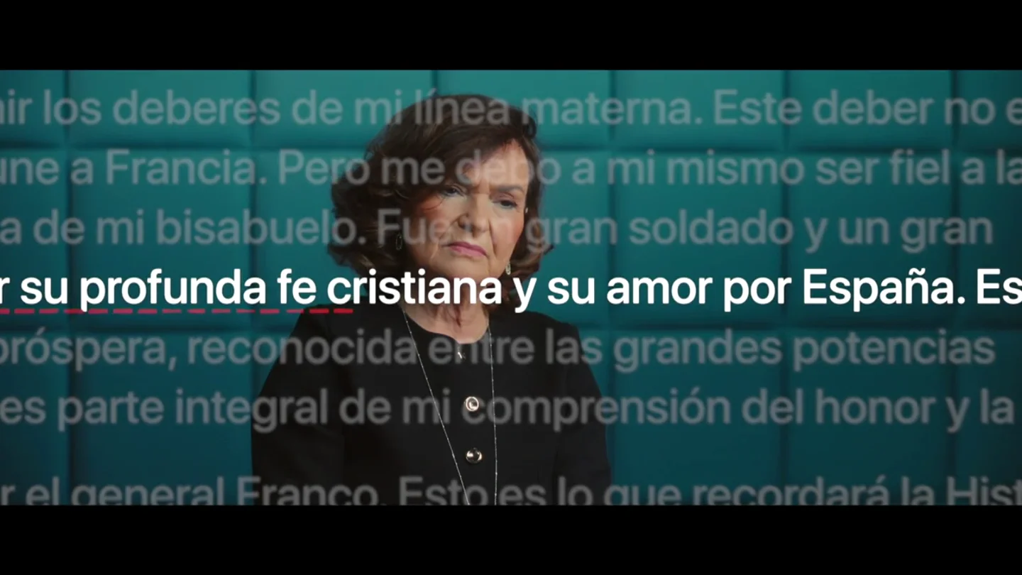 Carmen Calvo recuerda el gesto de Luis Alfonso de Borbón el día de la exhumación de Franco: "Él juega a ese juego que ve en los actos de la ultraderecha" Carmen Calvo recuerda el gesto de Luis Alfonso de Borbón el día de la exhumación de Franco: "Él juega a ese juego que ve en los actos de la ultraderecha"