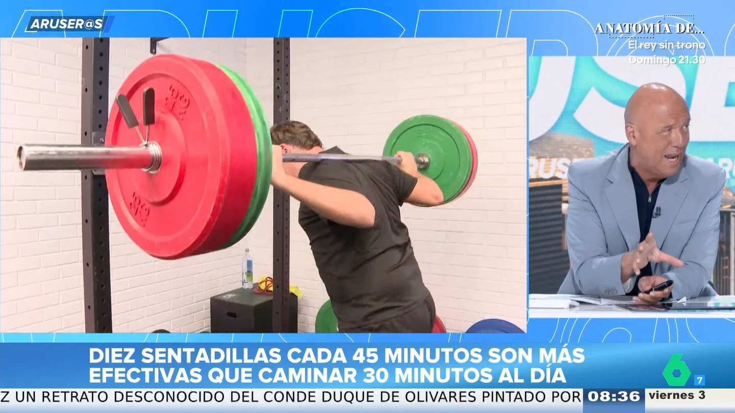 ¿Caminar 30 minutos o hacer sentadillas cada 45? La recomendación de un experto sorprende a Alfonso Arús ¿Caminar 30 minutos o hacer sentadillas cada 45? La recomendación de un experto sorprende a Alfonso Arús