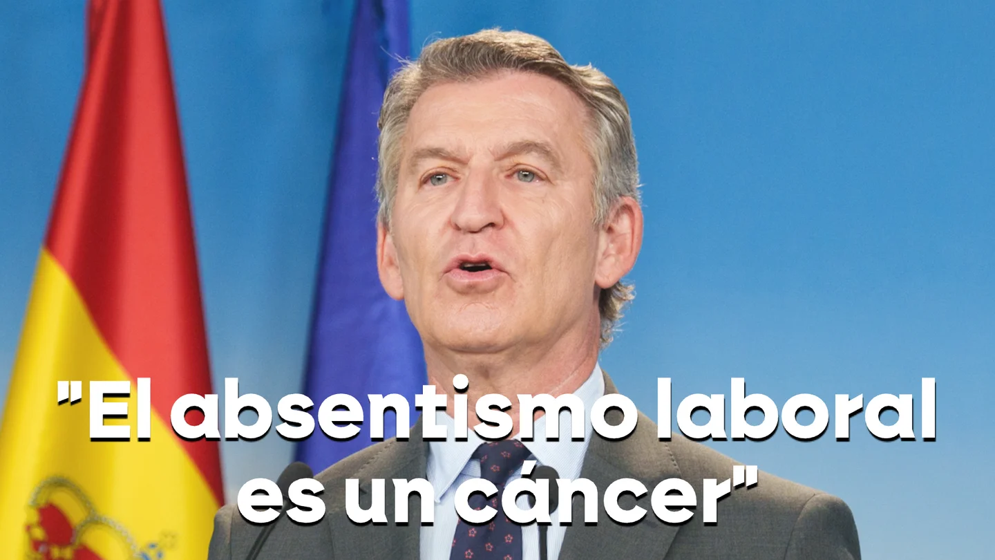 Feijóo tira de economía ultra y carga contra las bajas: tacha de "cáncer" el absentismo y promete una reforma laboral con o sin sindicatos Feijóo tira de economía ultra y carga contra las bajas: tacha de "cáncer" el absentismo y promete una reforma laboral con o sin sindicatos