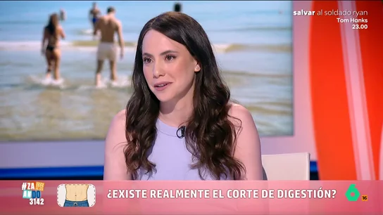 La enfermera Esther Gómez sentencia un mito estival: "Padres, madres... el corte de digestión no existe" La profesional de la salud se estrena en Zapeando para hablar sobre un mito muy extendido durante el verano que, desde hace años, se convierte en la muletilla favorita de padres, madres y abuelos.