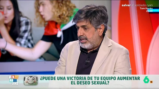 ¿Puede una victoria de tu equipo aumentar el deseo sexual? Arun Mansukhani aclara esta cuestión El psicólogo expone que ver ganar a nuestro equipo preferido puede tener un cierto efecto. Descubre qué lo provoca en el vídeo principal.