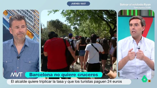 Pablo Montesinos, sobre el problema de los cruceros: "Creo que tiene que haber un control, pero no diría que no vengan más" En Barcelona, con el objetivo de frenar la llegada masiva de estos barcos, han decidido aumentar la tasa a los cruceristas que llegan a la ciudad. Así, este tipo de turismo genera tanto opiones a favor como en contra.