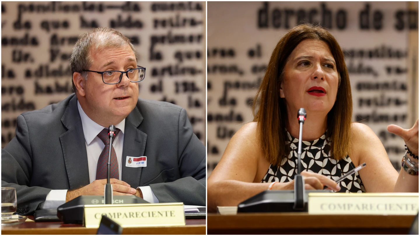 El expresidente de Correos, Juan Manuel Serrano, y Leire Díez El expresidente de Correos, Juan Manuel Serrano, y Leire Díez