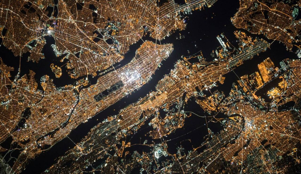 La isla de Manhattan a vista de sat&eacute;lite