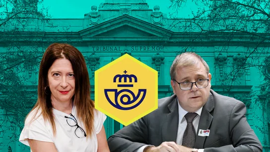 Leire Díez y el expresidente de Correos, Juanma Serrano. Leire Díez y el expresidente de Correos, Juanma Serrano.