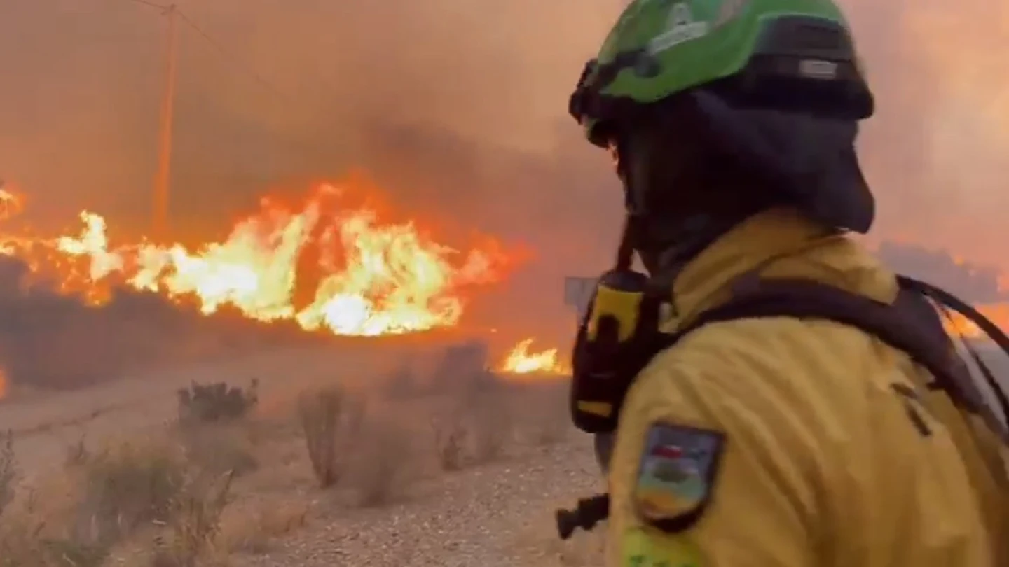 Un bombero, en el fuego de Los Gallardos Un bombero, en el fuego de Los Gallardos