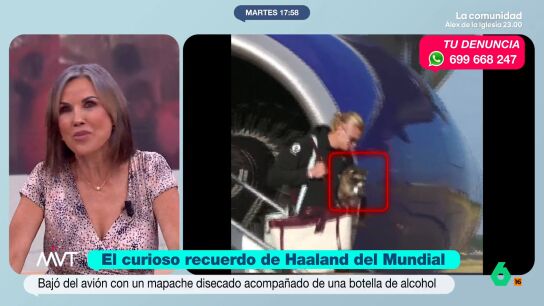 Tras la eliminaci&oacute;n de Noruega del Mundial a manos de Inglaterra, Erling Haaland se bajaba del avi&oacute;n con un curioso souvenir: un mapache disecado que sostiene una botella de licor. La reacci&oacute;n de Bea de Vicente, en este v&iacute;deo.