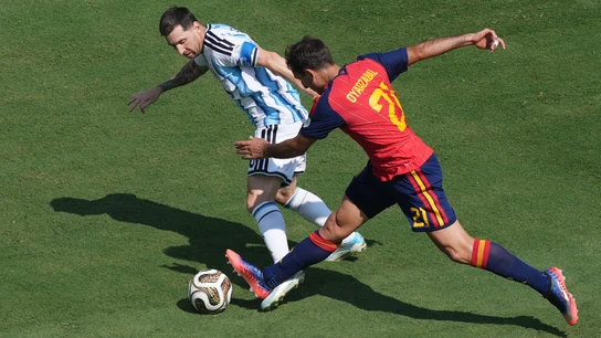 Leo Messi y Mikel Oyarzabal en la final del Mundial. Leo Messi y Mikel Oyarzabal en la final del Mundial.
