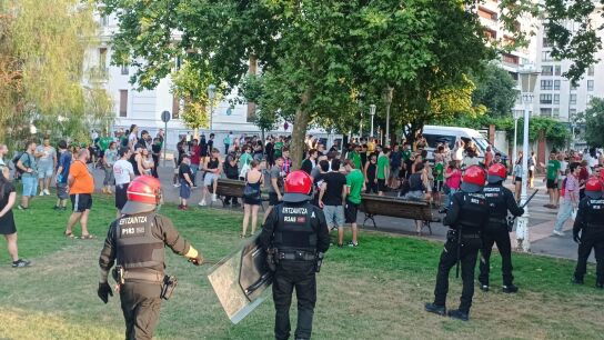 Incidentes en Bilbao en una manifestaci&oacute;n contra la Selecci&oacute;n espa&ntilde;ola. 