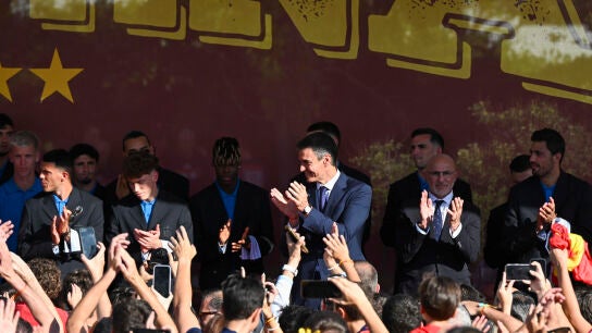 Recepci&oacute;n a la selecci&oacute;n espa&ntilde;ola f&uacute;tbol de Pedro S&aacute;nchez