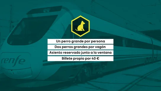 Renfe permite viajar a perros de más de 40 kilos Renfe permite viajar a perros de más de 40 kilos