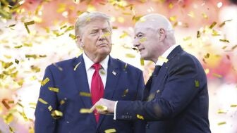 El presidente de EEUU, Donald Trump, y el presidente de la FIFA, Gianni Infantino, durante la final del Mundial.