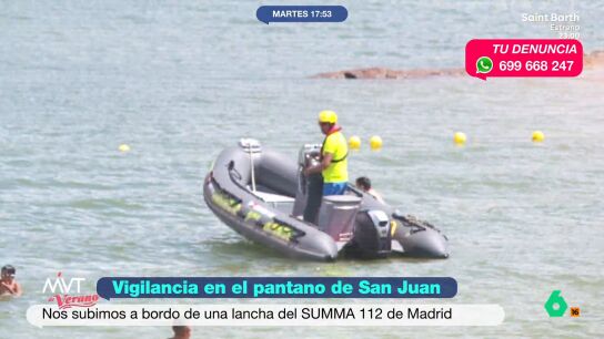 M&aacute;s Vale Tarde acompa&ntilde;a al dispositivo especial de vigilancia, salvamento acu&aacute;tico y asistencia del SUMMA 112 en el pantano de San Juan, una zona habilitada para el ba&ntilde;o, pero donde ya han muerto dos personas este verano.