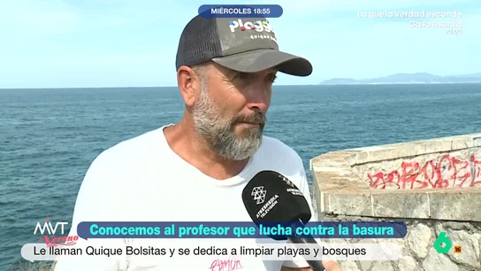 'Quique Bolsitas', el profesor que le ha declarado la guerra a la basura en la naturaleza: "A veces recogemos dramas" Quique Herrero, profesor de Educación Física, lleva cinco años recorriendo España recogiendo basura en una incitativa que busca concienciar sobre la importancia de pasar a la acción en la limpieza de los entornos naturales.