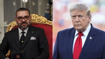 El rey de Marruecos, Mohamed VI, y el presidente estadounidense, Donald Trump.