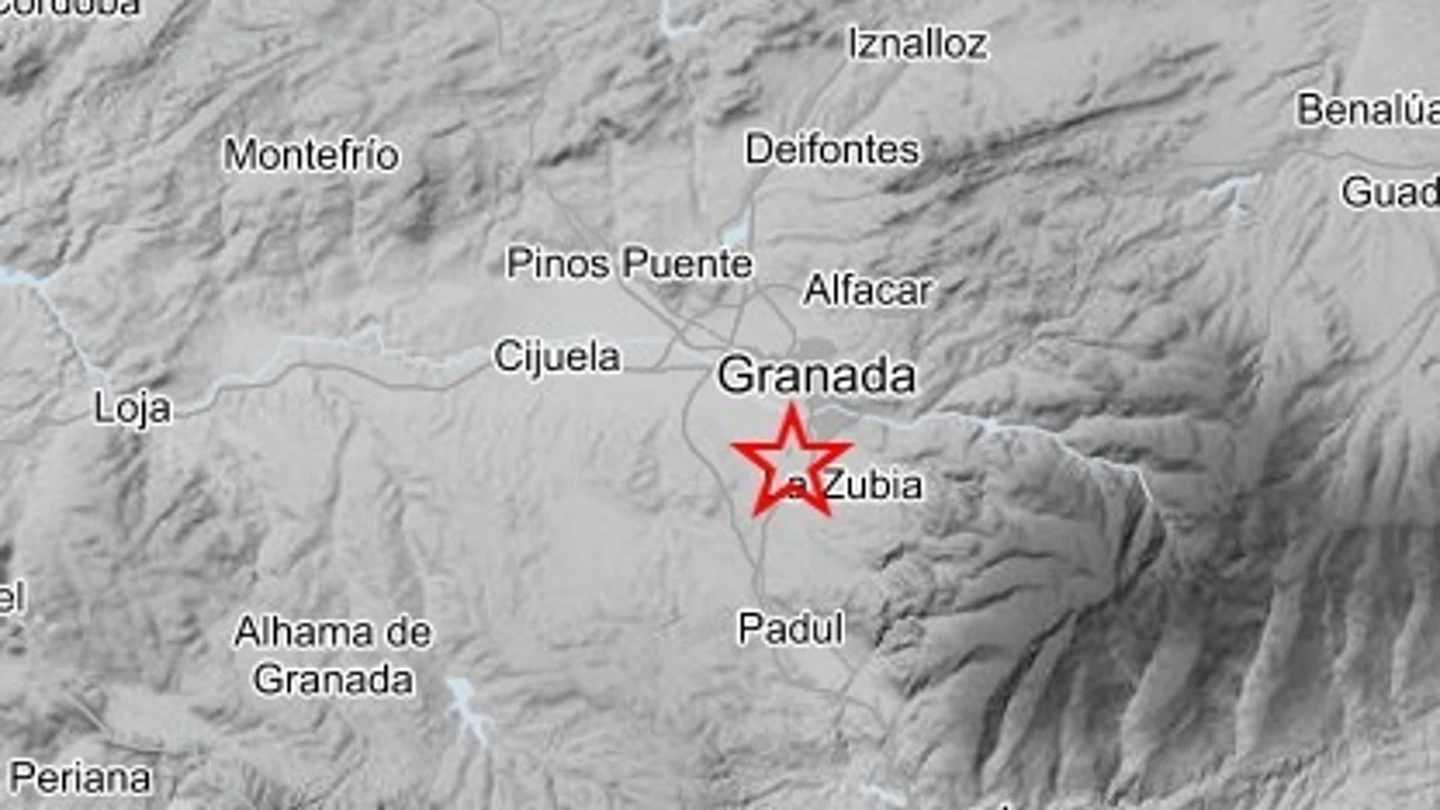 Imagen del epicentro del terremoto registrado en Granada Imagen del epicentro del terremoto registrado en Granada