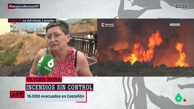 El desesperado audio de una vecina de La Vall D'Uxi&oacute; (Castell&oacute;n) a su hijo pidi&eacute;ndole evacuar ante el avance del incendio: "&iexcl;B&aacute;jate!"