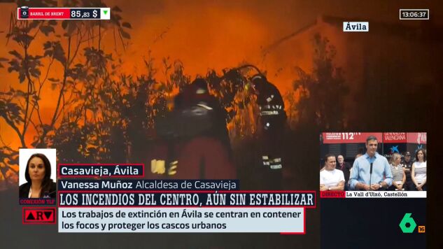 La alcaldesa de Casavieja (&Aacute;vila) rompe a llorar al hablar de las consecuencias del incendio