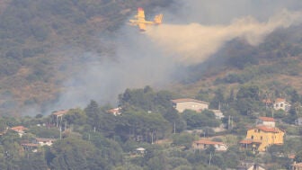 Incendio forestal en Carini (Sicilia)