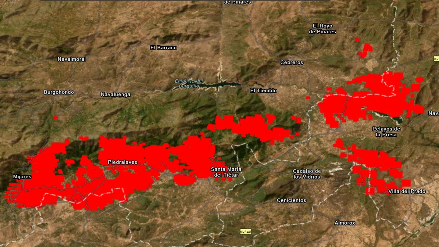 Mapa de incendios. Mapa de incendios.
