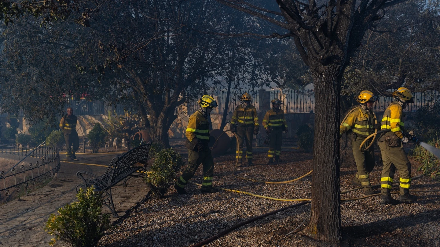 Varios bomberos forestales durante las labores de extinción de un incendio forestal, a 29 de julio de 2026, en Fermoselle, Zamora, Castilla y León (España). Varios bomberos forestales durante las labores de extinción de un incendio forestal, a 29 de julio de 2026, en Fermoselle, Zamora, Castilla y León (España).
