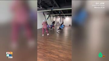 &iexcl;Spider-mal!: una se&ntilde;ora termina por los suelos en una clase de gimnasia a&eacute;rea