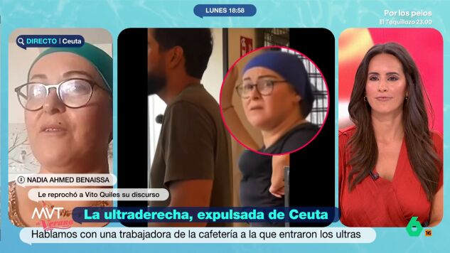 Nadia Ahmed, trabajadora de la cafeter&iacute;a donde se refugi&oacute; Alvise en Ceuta: "Los ultras est&aacute;n para crispar a la sociedad"