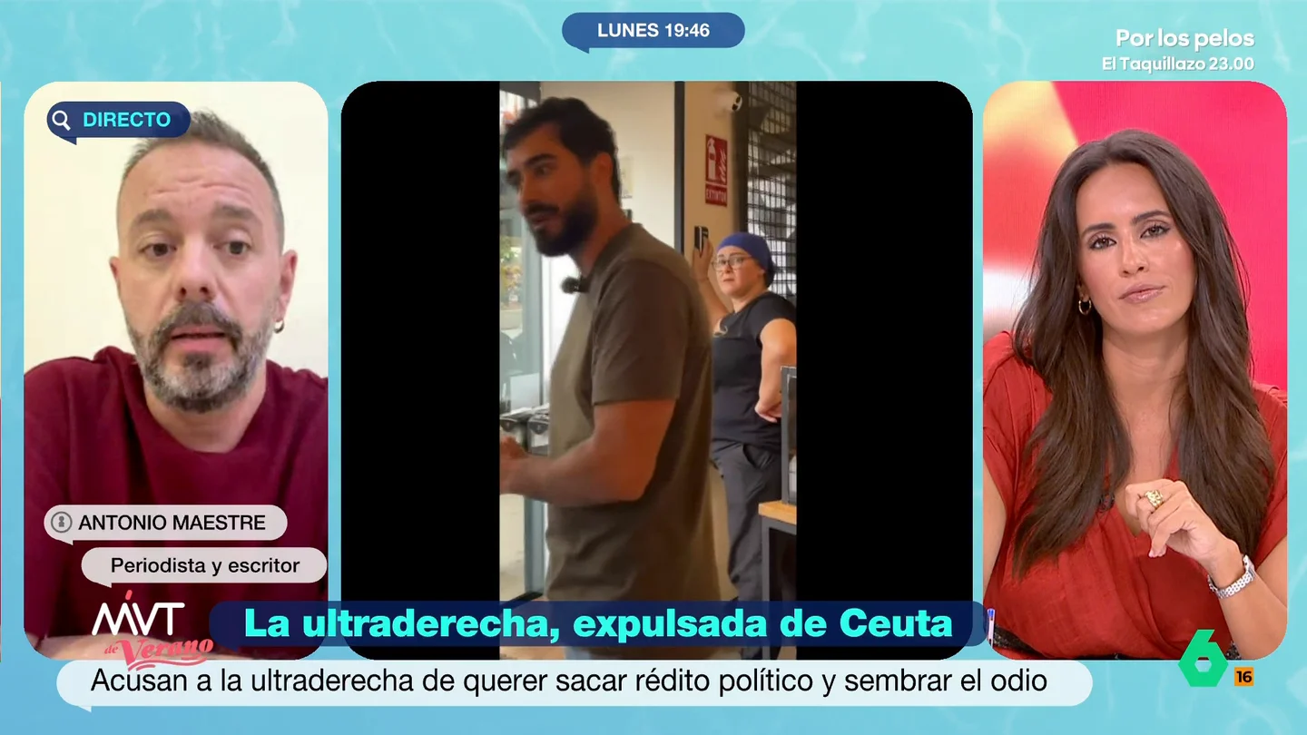 Antonio Maestre, sobre la visita de los agitadores de ultraderecha a Ceuta: "No les importan los ceutíes, solo sembrar odio" El periodista expone que esta ciudad es "un espacio de integración en la que conviven diferentes religiones, orígenes y conviven bien" y que los agitadores la han visitado si conocer esta realidad.