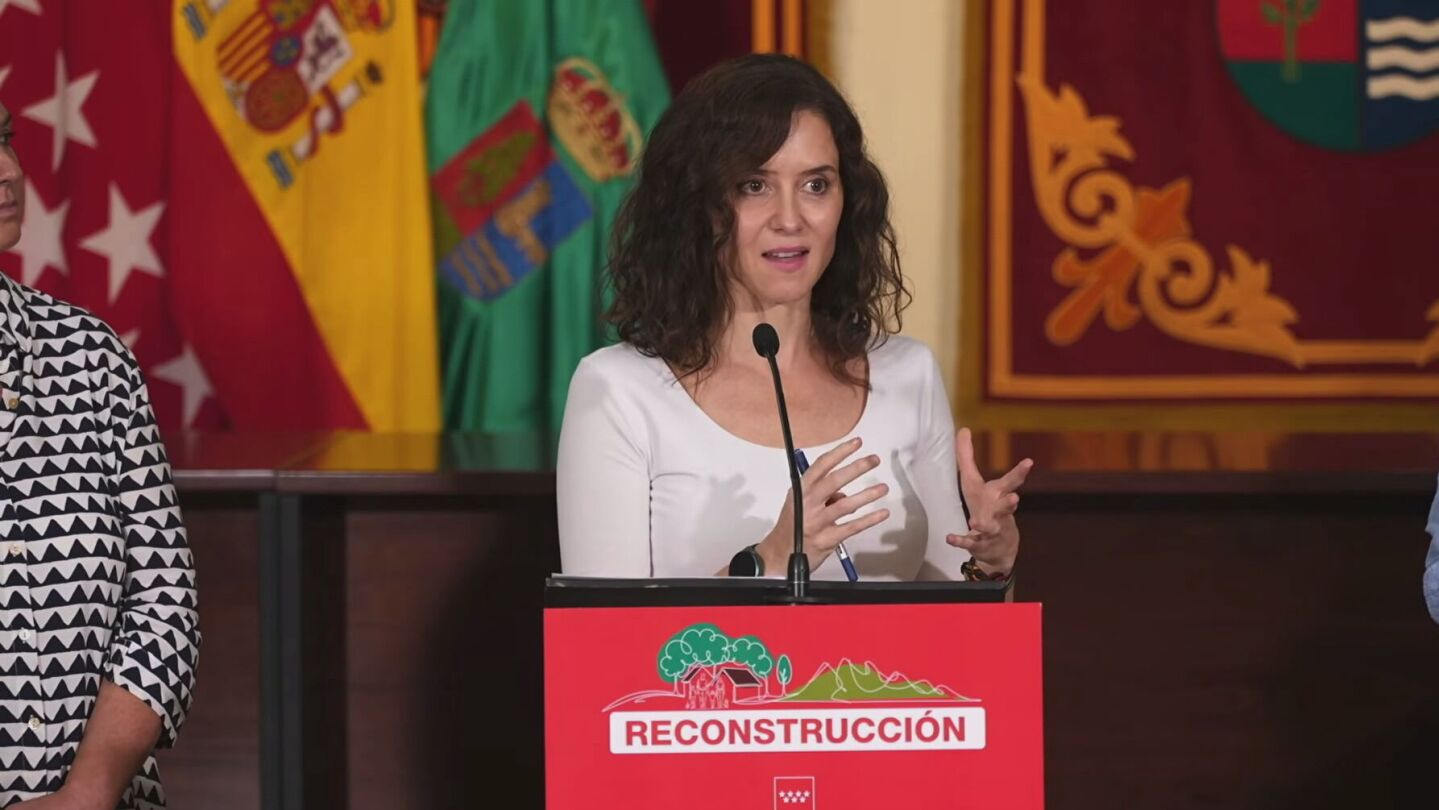 La presidenta de la Comunidad de Madrid, Isabel D&iacute;az Ayuso, comparece ante los medios