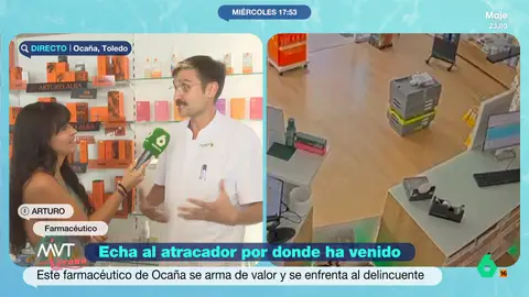 Un farmacéutico se enfrenta a un ladrón que quería robar en su farmacia: "Protegí el negocio y mi familia, es lo que importa" Arturo y su madre fueron amenazados por el ladrón, que llevaba una pistola. El farmacéutico se armó de valor y decidió echar al caco del establecimiento.