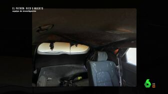 La imagen del coche de un polic&iacute;a totalmente calcinado tras interceptar al padre de 'El Patr&oacute;n' en un control