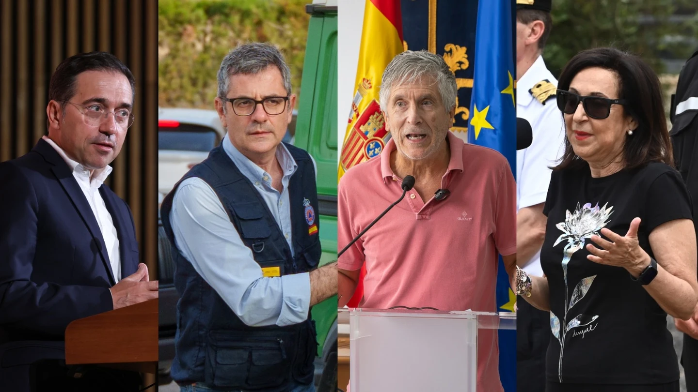 De izquierda a derecha: Albares, Bolaños, Marlaska y Robles De izquierda a derecha: Albares, Bolaños, Marlaska y Robles