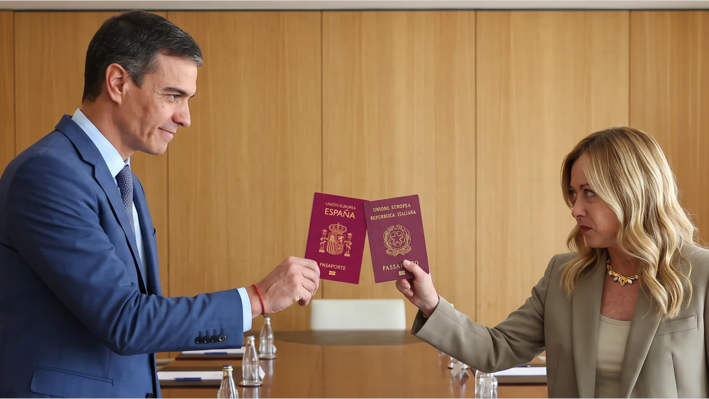 Pedro Sánchez y Giorgia Meloni. Pedro Sánchez y Giorgia Meloni.