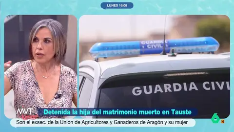 Beatriz de Vicente, sobre el matrimonio muerto en Tauste: "¿Por qué una hija podría matar a sus padres de una forma tan violenta?" La hija del matrimonio ha sido detenida, junto a su actual pareja, por este suceso. El matrimonio habría recibido numerosas puñaladas lo que, como expone la abogada, "hablaría de odio y animadversión".