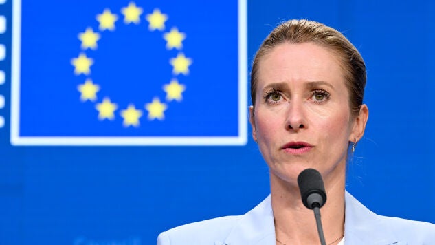 La alta representante de la Uni&oacute;n Europea para Pol&iacute;tica Exterior, Kaja Kallas, durante una rueda de prensa en Bruselas