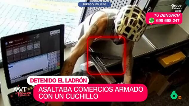 Un cuchillo para amenazar y un casco para ocultarse: el modus operandi de un violento ladr&oacute;n detenido en Granada