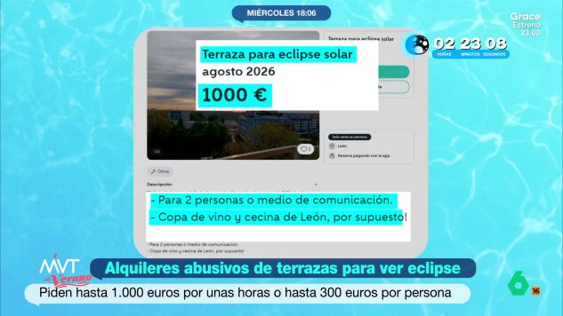 El negocio del eclipse total: de balcones por 1.000 euros durante dos horas a un piso por 1.400 euros