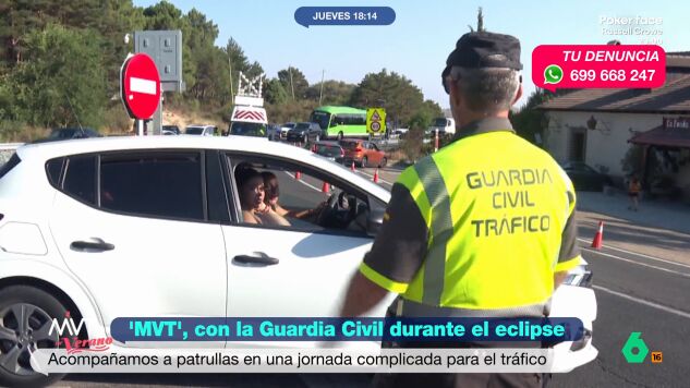 Los reporteros han acompa&ntilde;ado a los agentes al Puerto de Navacerrada, en Madrid, para controlar a todos aquellos que hab&iacute;an decidido escoger este enclave para vivir este evento astron&oacute;mico hist&oacute;rico. 