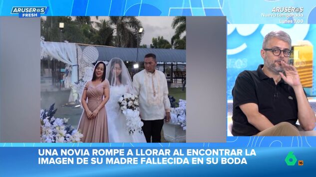 Una novia rompe a llorar al descubrir una imagen a tama&ntilde;o real de su madre fallecida en plena boda